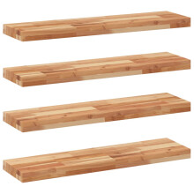 (dark brown, 100 x 20 x 4 cm/ 4 pcs) vidaXL Floating Shelves Wall Storage Shelf 4pcs Untreated Solid Wood Acacia
