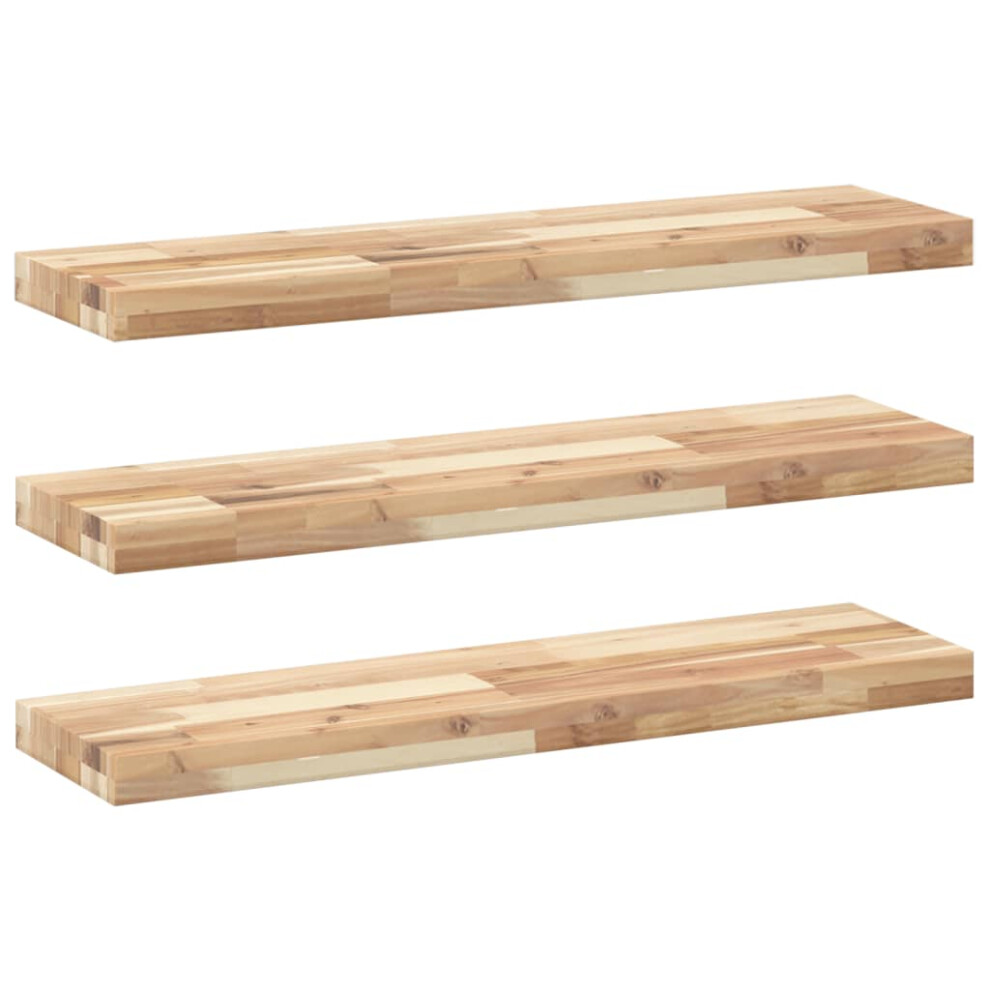 (natural, 80 x 20 x 4 cm/ 3 pcs) vidaXL Floating Shelves Wall Storage Shelf 4pcs Untreated Solid Wood Acacia