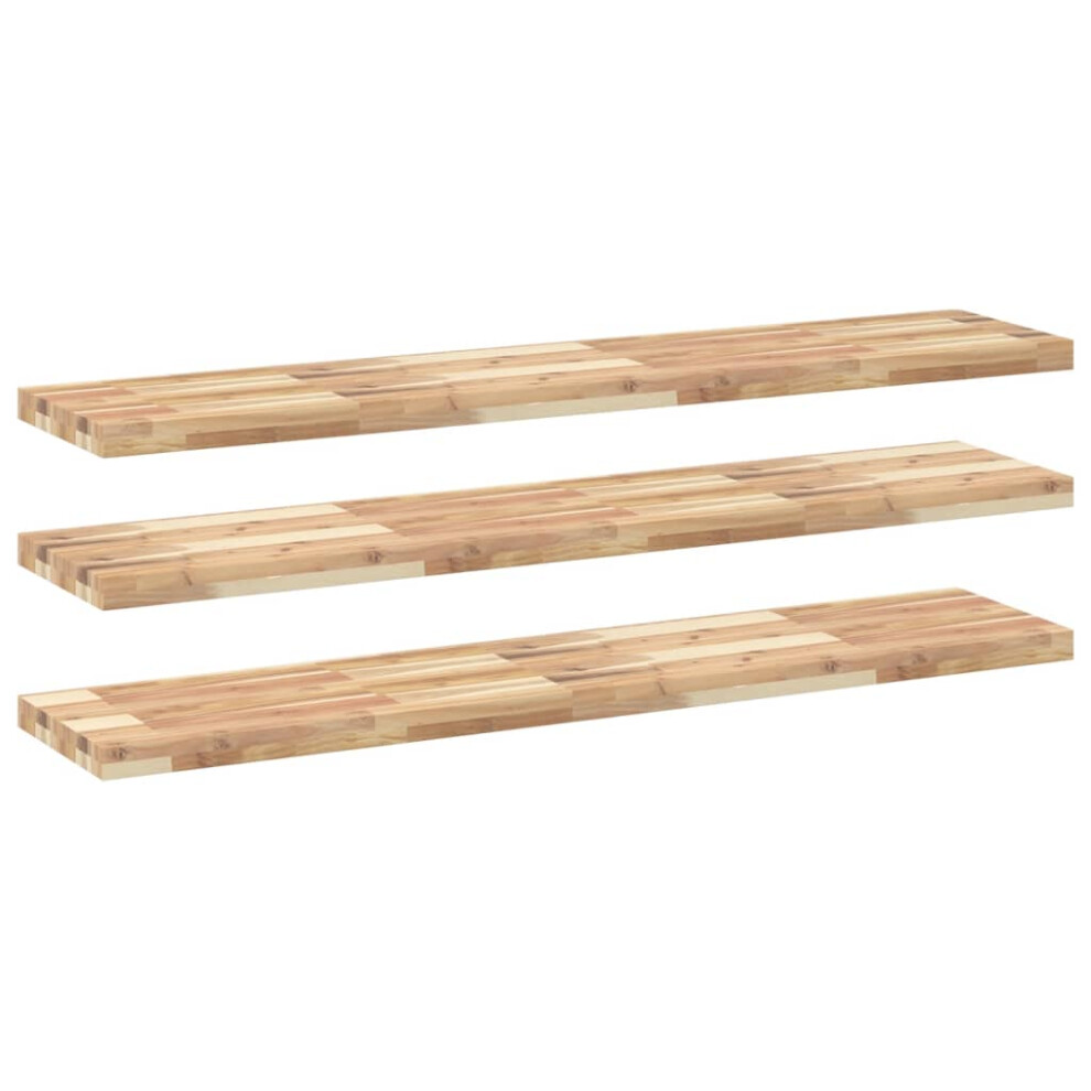 (natural, 160 X 30 X 4 cm/ 3 pcs) vidaXL Floating Shelves Wall Storage Shelf 4pcs Untreated Solid Wood Acacia