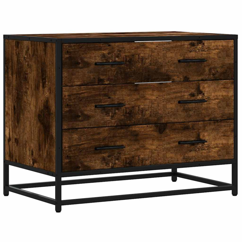 Vidaxl (Smoked Oak) Drawer Cabinet Brown Oak 70X41x56 Cm Engineered Wood Drawer Chest