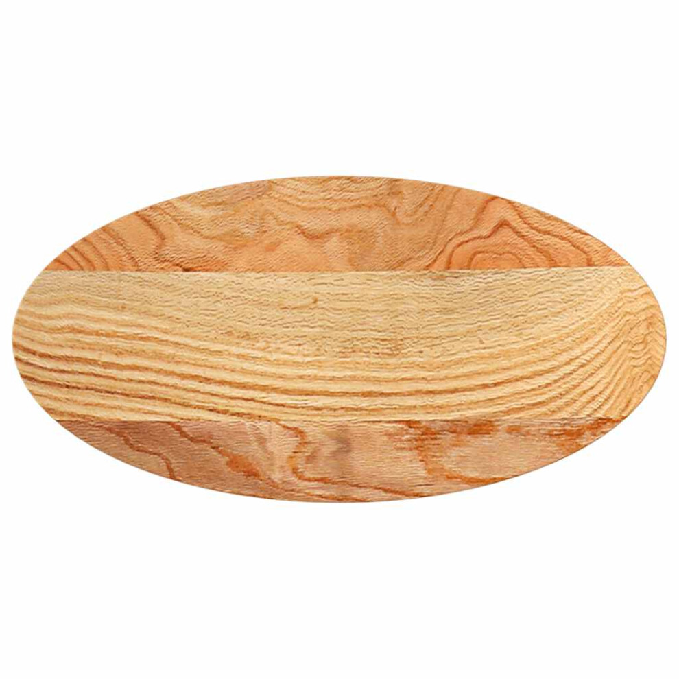 Vidaxl (Light 80 X X 4 Cm) Table Top Light 80X40x4 Cm Solid Wood Oak Oval Coffee Table Top Brown Size 40