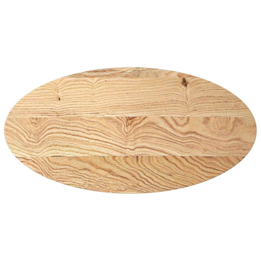 Vidaxl (Natural, 100 X 50 X 2 Cm) Table Top Light Brown 80X40x4 Cm Solid Wood Oak Oval Coffee Table Top