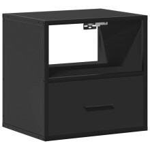 (black, 1 pcs) vidaXL Wall-mounted Bedside Cabinet Smoked Oak 40x31x39.5 cm cabinet