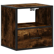 (smoked oak, 1 pcs) vidaXL Wall-mounted Bedside Cabinet Smoked Oak 40x31x39.5 cm cabinet
