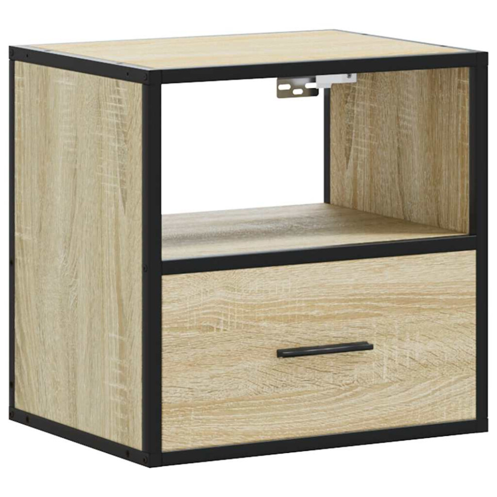 (sonoma oak, 1 pcs) vidaXL Wall-mounted Bedside Cabinet Smoked Oak 40x31x39.5 cm cabinet