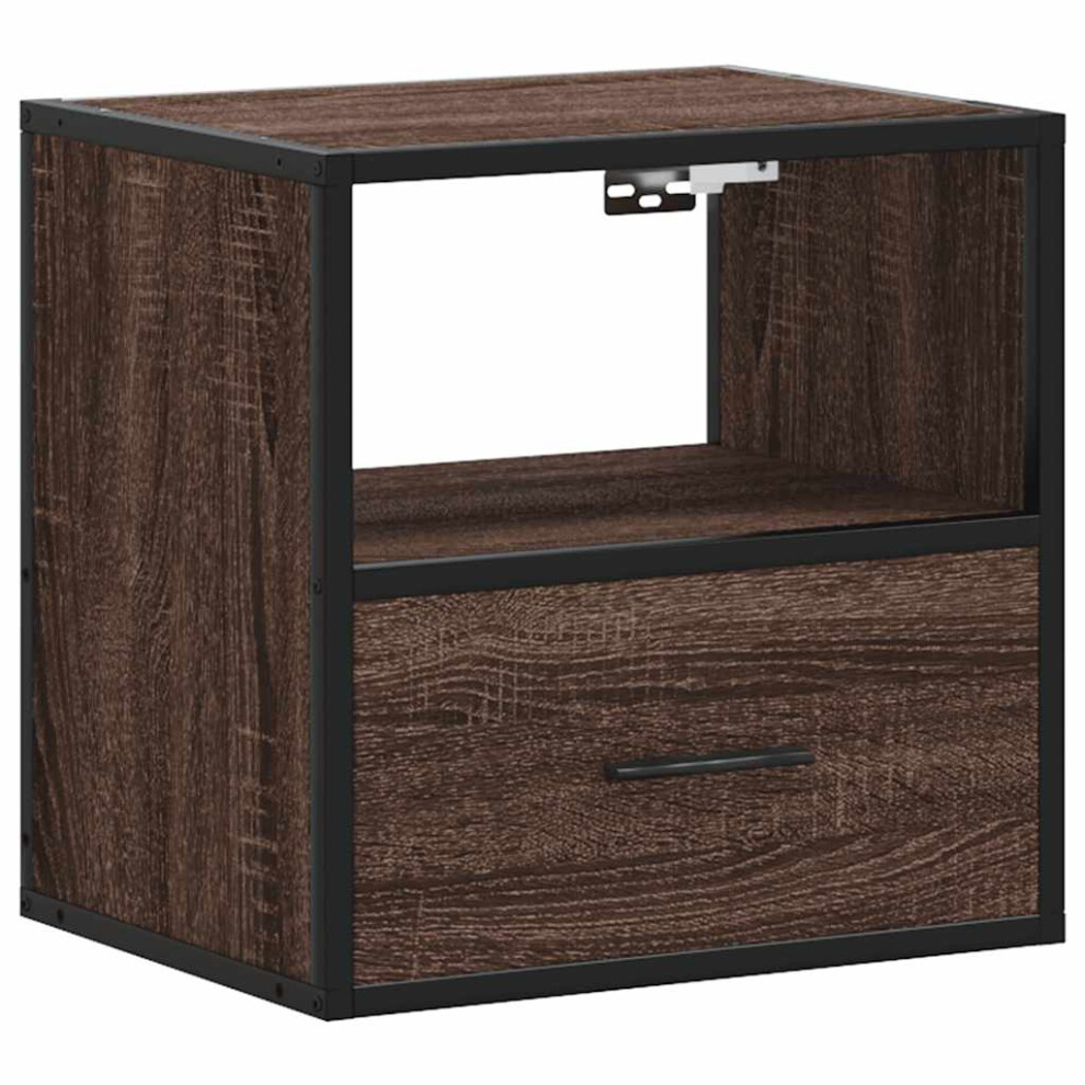 (brown oak, 1 pcs) vidaXL Wall-mounted Bedside Cabinet Smoked Oak 40x31x39.5 Cm Cabinet