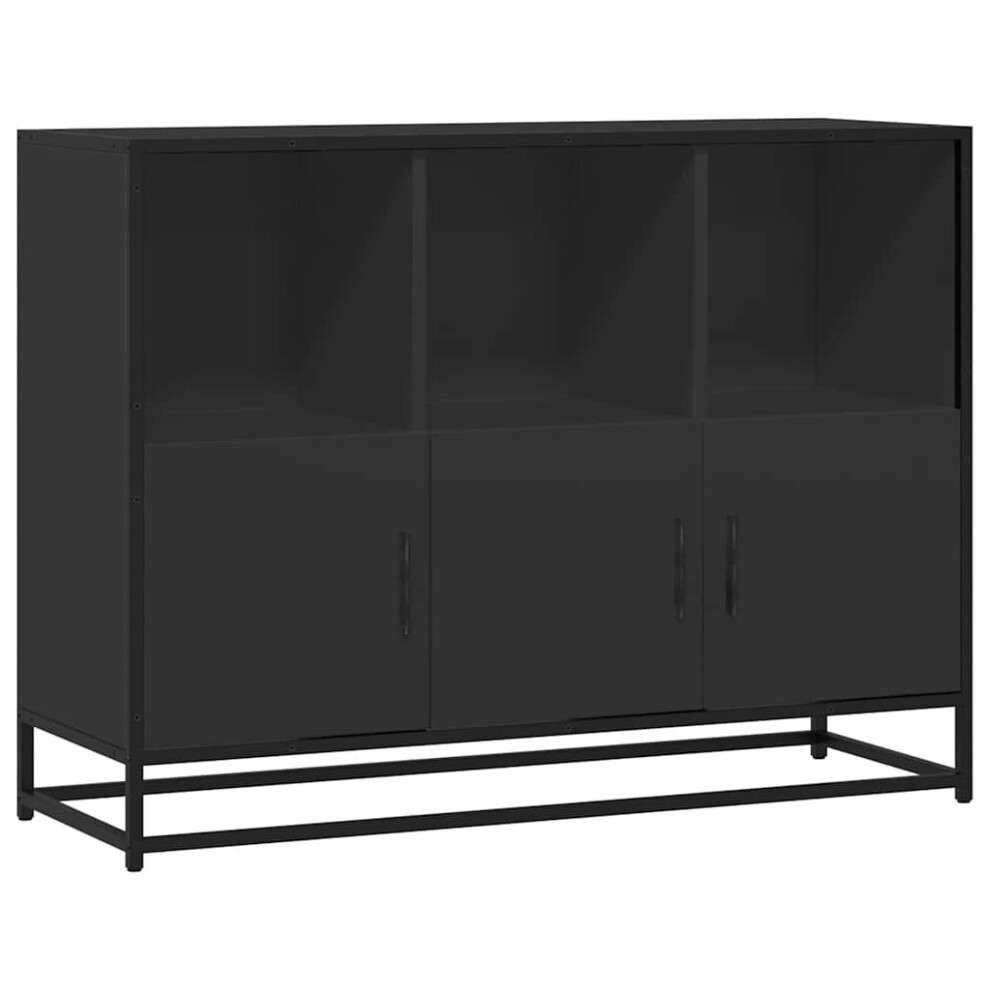 (black) vidaXL Sideboard Smoked Oak 100x35x76 cm Engineered Wood storage cabinet