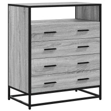 vidaXL Schubladenschrank Grau Sonoma 70x41x83,5 cm Holzwerkstoff
