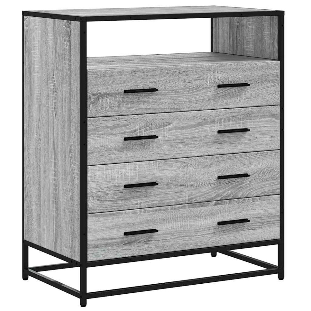 Vidaxl (Grey Sonoma) Drawer Cabinet Sonoma Oak 70X41x70 Cm Engineered Wood Drawer Chest