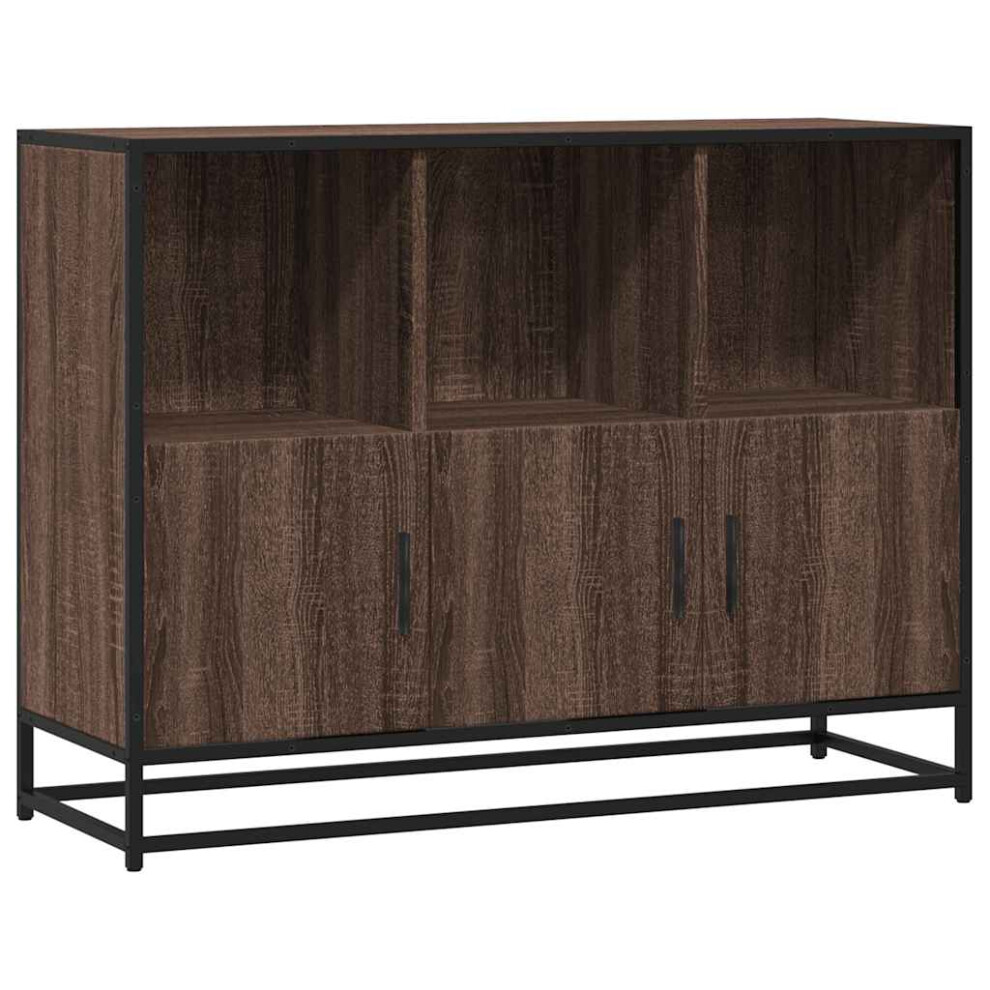 Vidaxl ( Oak) Sideboard Smoked Oak 100X35x76 Cm Engineered Wood Storage Cabinet Brown
