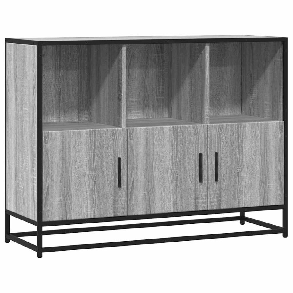 Vidaxl ( Sonoma) Sideboard Smoked Oak 100X35x76 Cm Engineered Wood Storage Cabinet Grey
