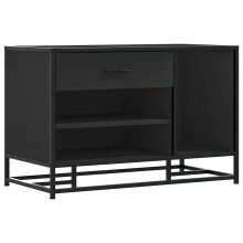 (black) vidaXL Shoe Bench Black 80x40x53.5 cm Engineered Wood and Metal bench