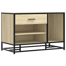 (sonoma oak) vidaXL Shoe Bench Black 80x40x53.5 cm Engineered Wood and Metal bench
