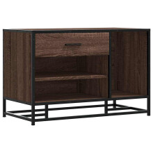 (brown oak) vidaXL Shoe Bench Black 80x40x53.5 cm Engineered Wood and Metal bench