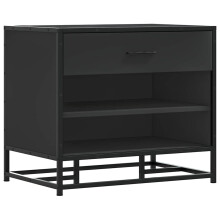 (black) vidaXL Shoe Bench Entryway Bench Hallway Shoe Rack Engineered Wood and Metal
