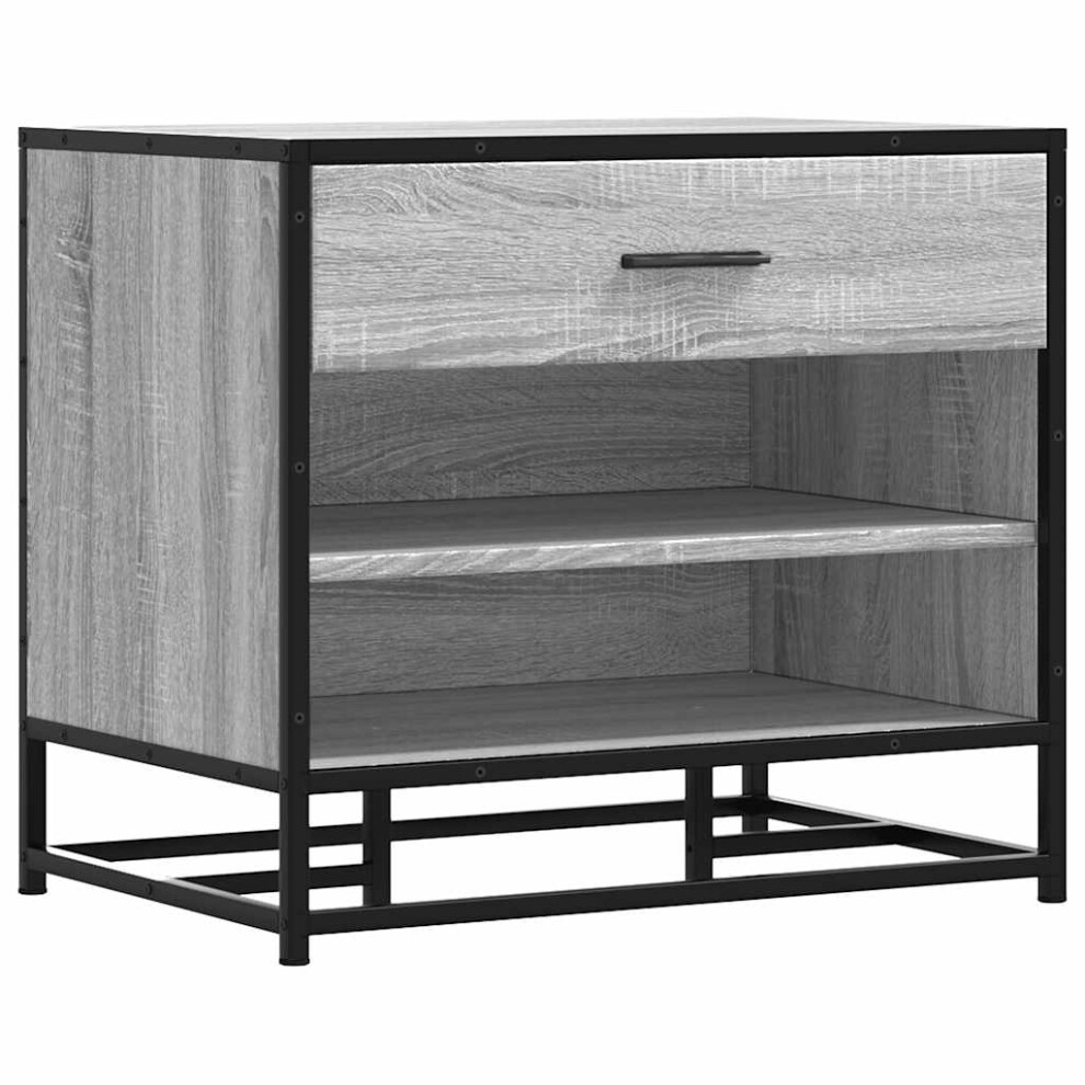 Vidaxl ( Sonoma) Shoe Bench Entryway Bench Hallway Shoe Rack Engineered Wood And Metal Grey