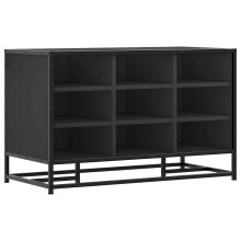(black) vidaXL Shoe Bench Sonoma Oak 84x40x53.5 cm Engineered Wood and Metal bench