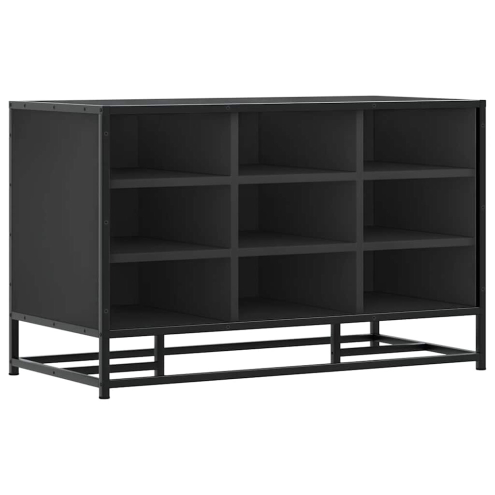 Vidaxl (Black) Shoe Bench Sonoma Oak 84X40x53.5 Cm Engineered Wood And Metal Bench
