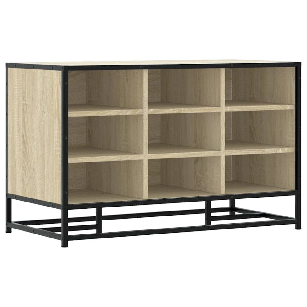 Vidaxl (Sonoma Oak) Shoe Bench Sonoma Oak 84X40x53.5 Cm Engineered Wood And Metal Bench