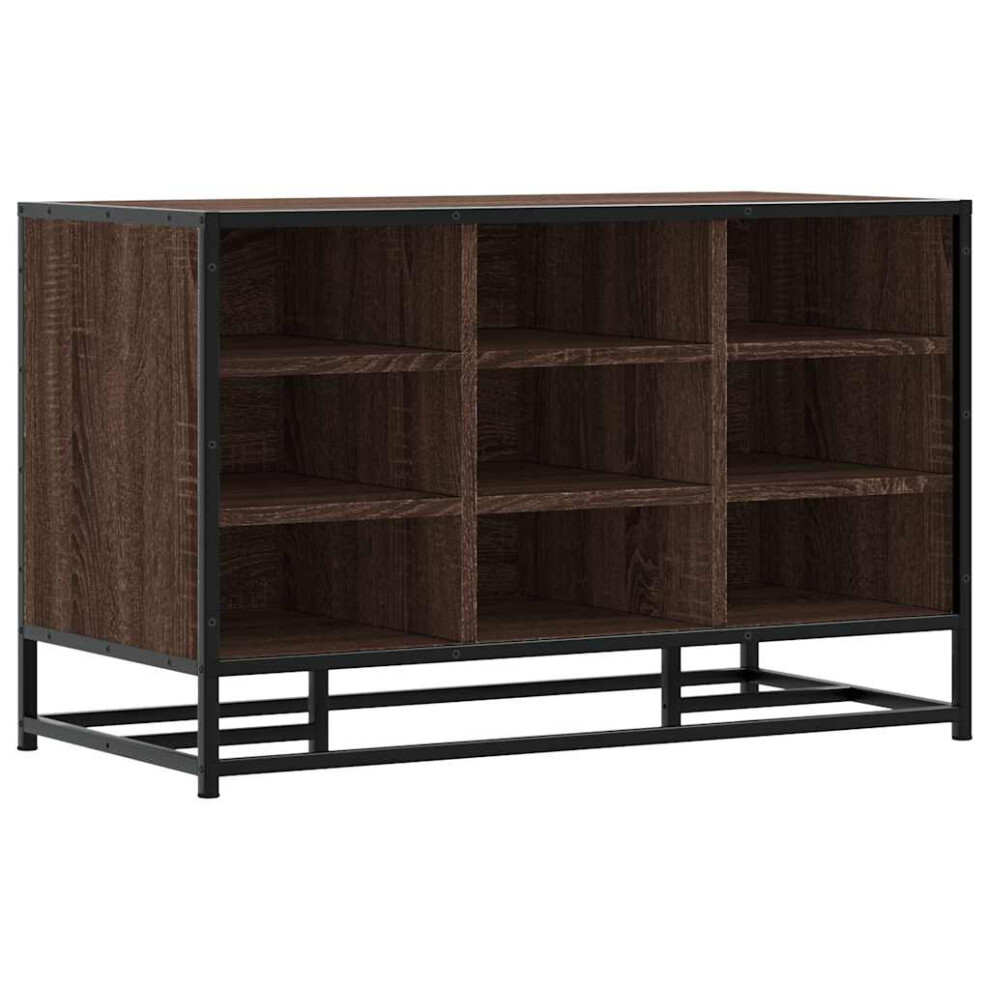 Vidaxl (Brown Oak) Shoe Bench Sonoma Oak 84X40x53.5 Cm Engineered Wood And Metal Bench