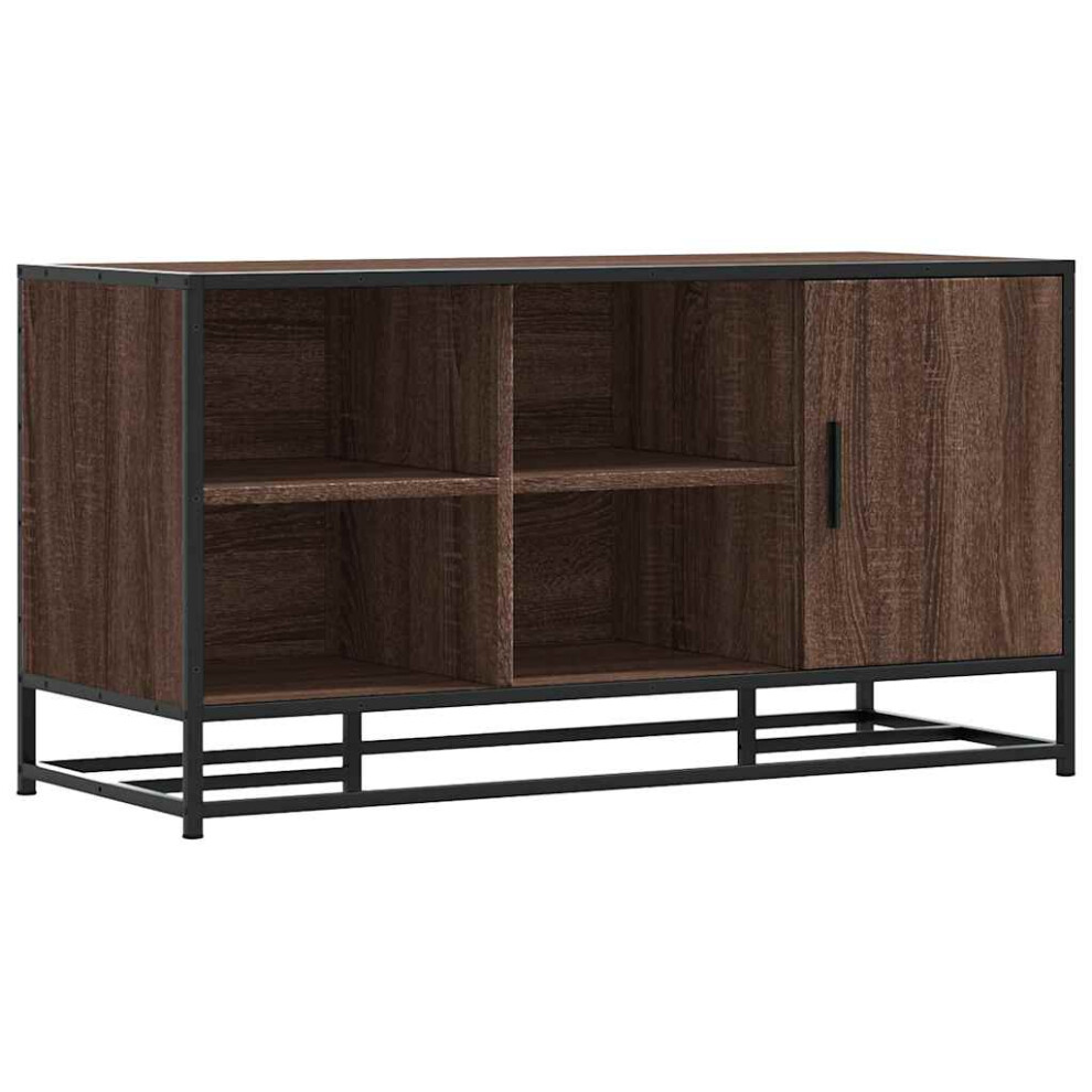 Vidaxl (Brown Oak) Shoe Bench Brown Oak 100X40x53.5 Cm Engineered Wood And Metal Bench