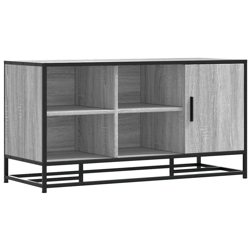 Vidaxl (Grey Sonoma) Shoe Bench Brown Oak 100X40x53.5 Cm Engineered Wood And Metal Bench