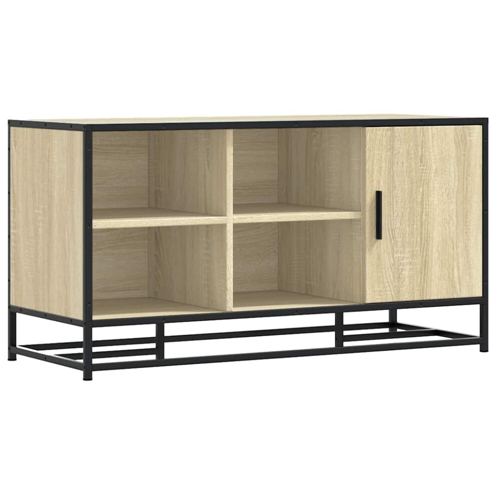 Vidaxl (Sonoma Oak) Shoe Bench Brown Oak 100X40x53.5 Cm Engineered Wood And Metal Bench