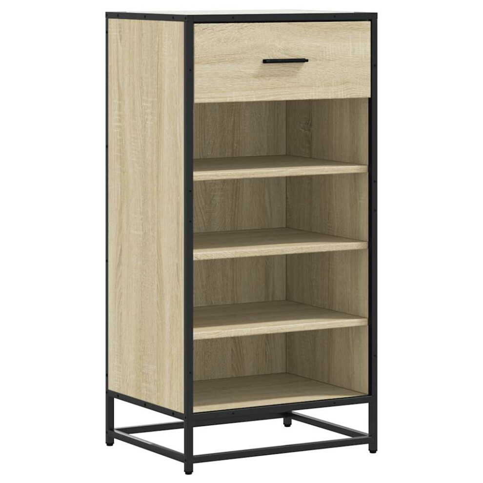 Vidaxl (Sonoma Oak) Shoe Rack Smoked Oak 48X38x97.5 Cm Engineered Wood Shoe Storage