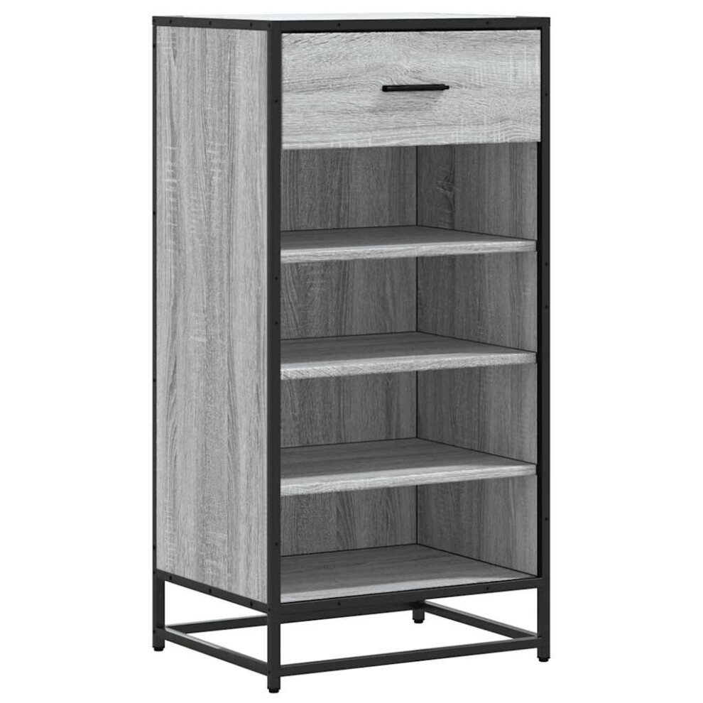 (grey sonoma) vidaXL Shoe Rack Smoked Oak 48x38x97.5 Cm Engineered Wood Shoe Storage