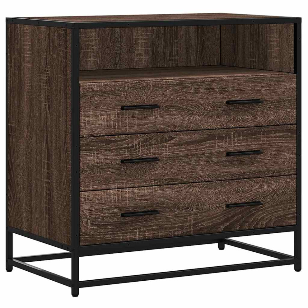 Vidaxl (Brown Oak) Drawer Cabinet Smoked Oak 70X41x70 Cm Engineered Wood Drawer Chest