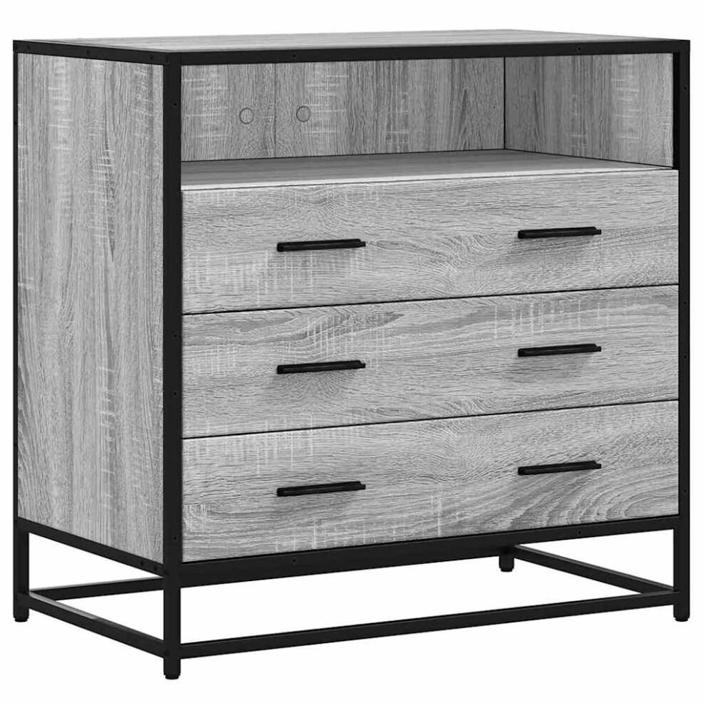 (grey sonoma) vidaXL Drawer Cabinet Smoked Oak 70x41x70 Cm Engineered Wood Drawer Chest