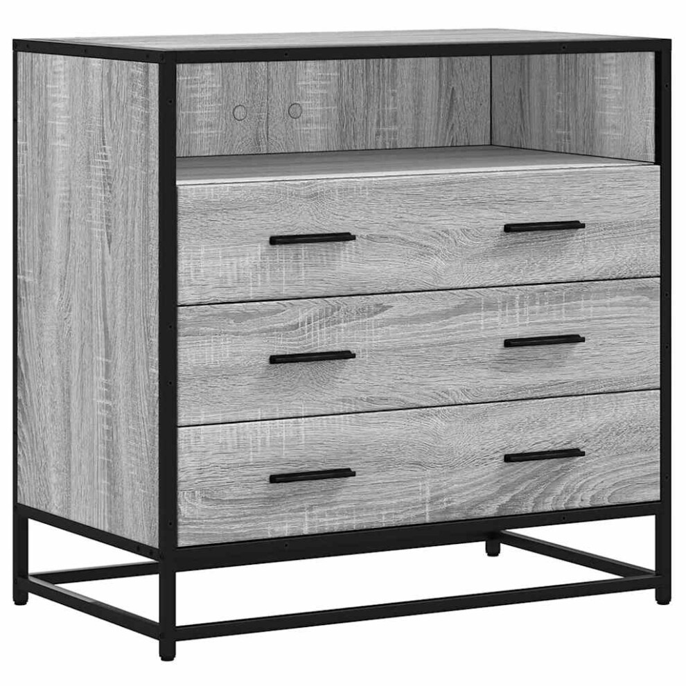 Vidaxl (Grey Sonoma) Drawer Cabinet Smoked Oak 70X41x70 Cm Engineered Wood Drawer Chest