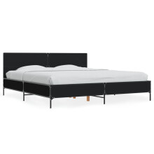 (black, 200 x 200 cm) vidaXL Bed Frame Home Bed Base Smoked Oak 140x190 cm Engineered Wood and Metal