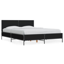 (black, 120 x 200 cm) vidaXL Bed Frame Home Bed Base Smoked Oak 140x190 cm Engineered Wood and Metal