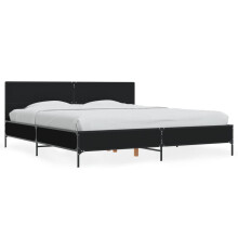 (black, 180 x 200 cm) vidaXL Bed Frame Home Bed Base Smoked Oak 140x190 cm Engineered Wood and Metal