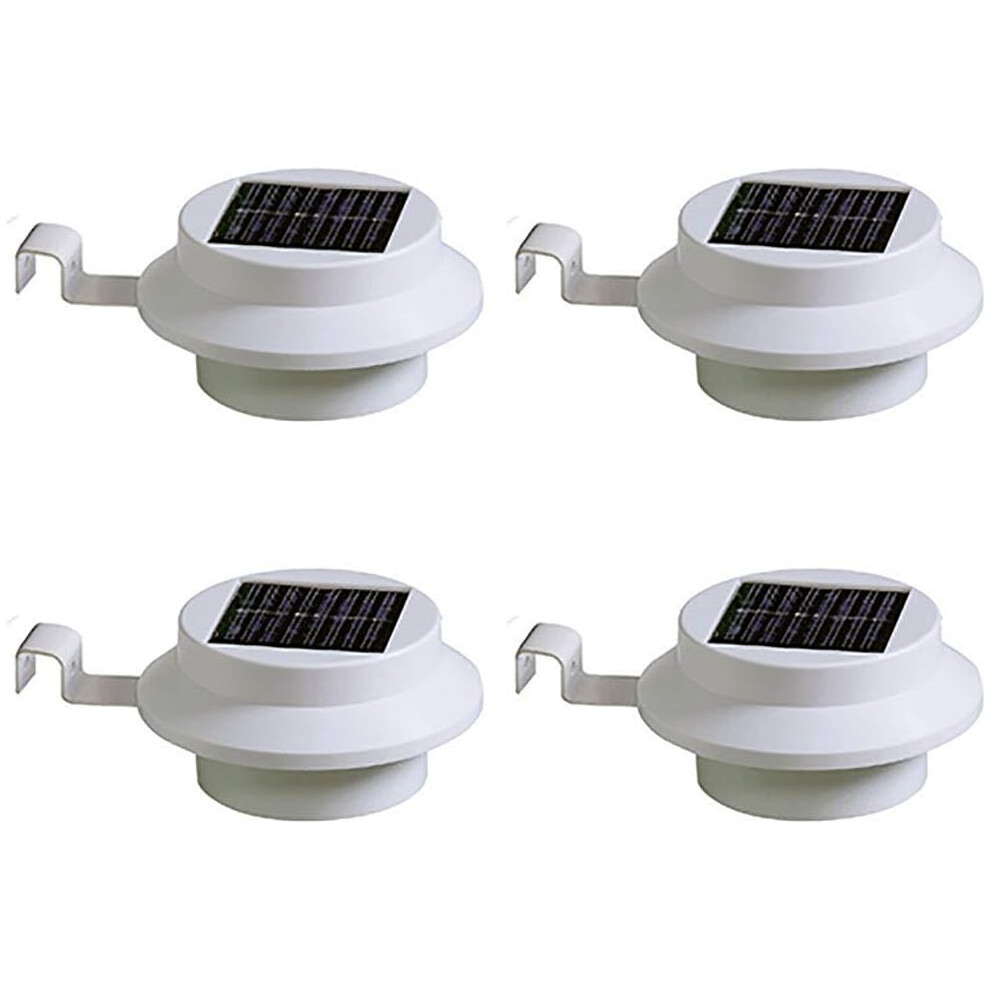 Solarize Set Of 4 Solar Gutter Fence Lights (White) White