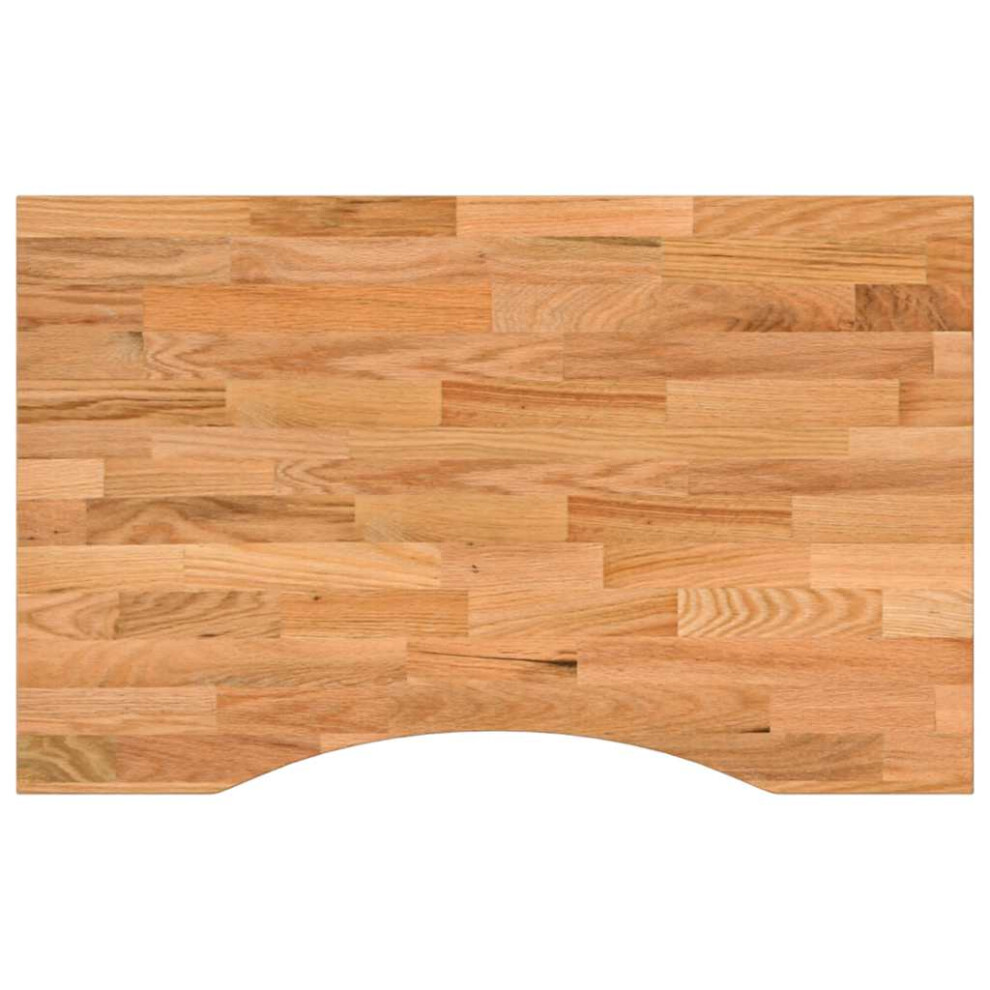 Vidaxl (Light Brown, 80 X 50 X 2.5 Cm) Desk Top Writing Table Study Desk Untreated Solid Wood Oak Rectangular