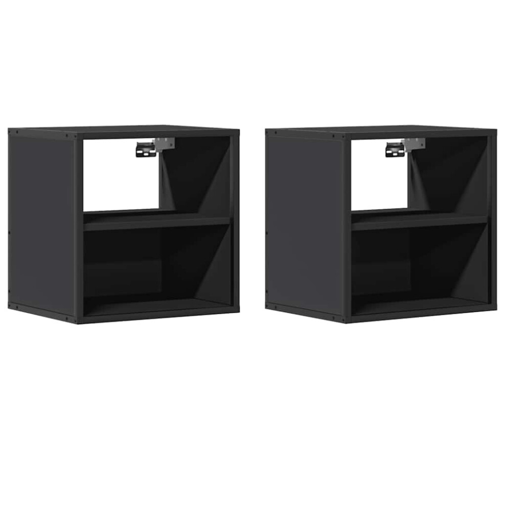 (black, 2 pcs) vidaXL Wall-mounted Bedside Cabinet Black 40x31x39.5 cm cabinet bedside table