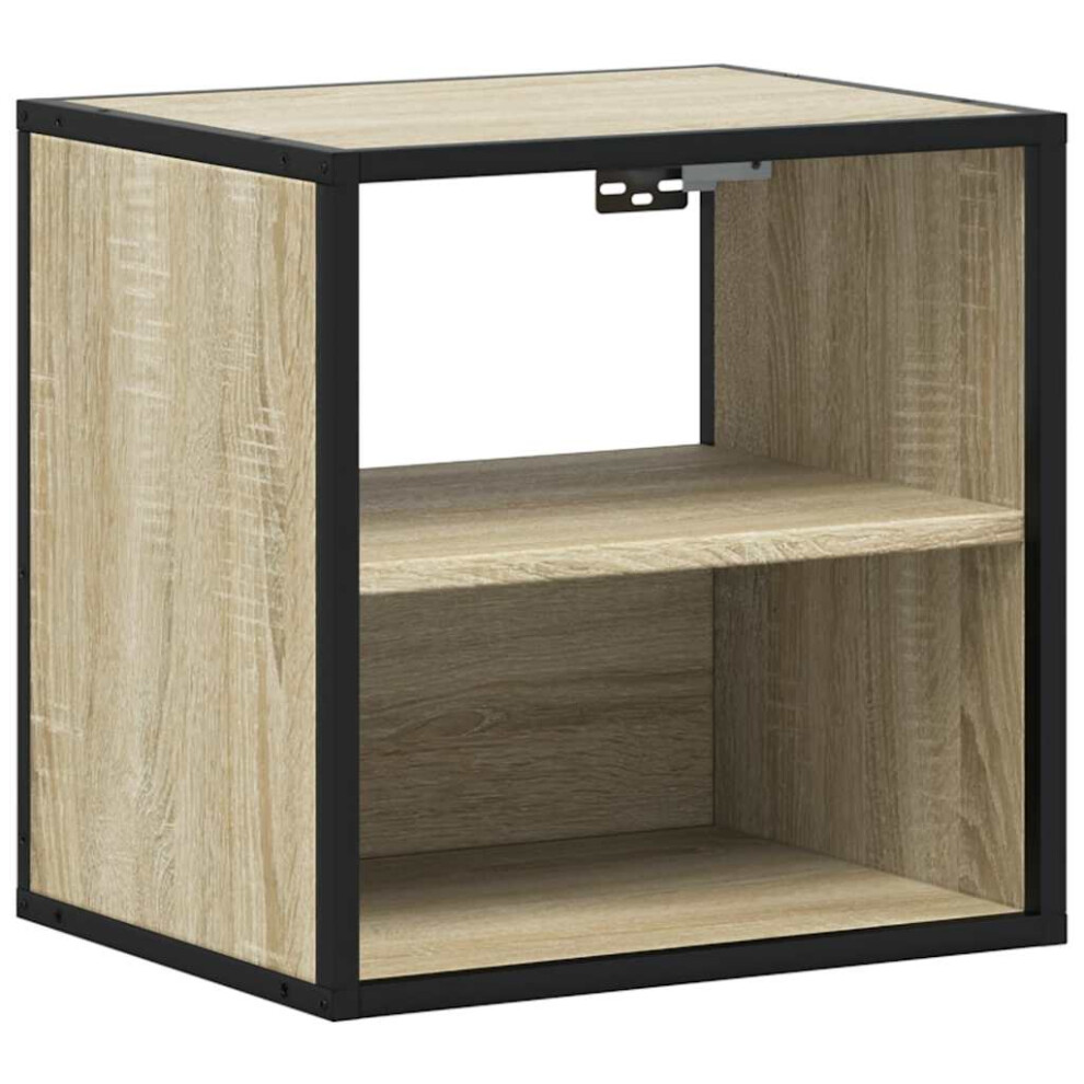 (sonoma oak, 1 pcs) vidaXL Wall-mounted Bedside Cabinet Black 40x31x39.5 Cm Cabinet Bedside Table