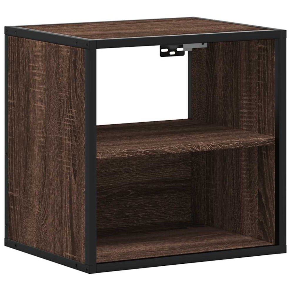 (brown oak, 1 pcs) vidaXL Wall-mounted Bedside Cabinet Black 40x31x39.5 cm cabinet bedside table