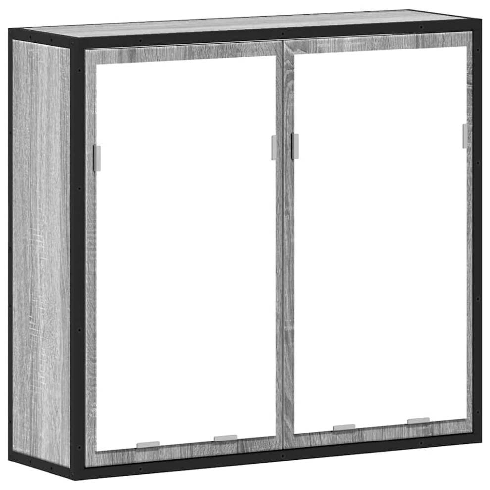 Vidaxl (Grey Sonoma) Bathroom Mirror Cabinet Wall Mounted Cabinet Cupboard Engineered Wood