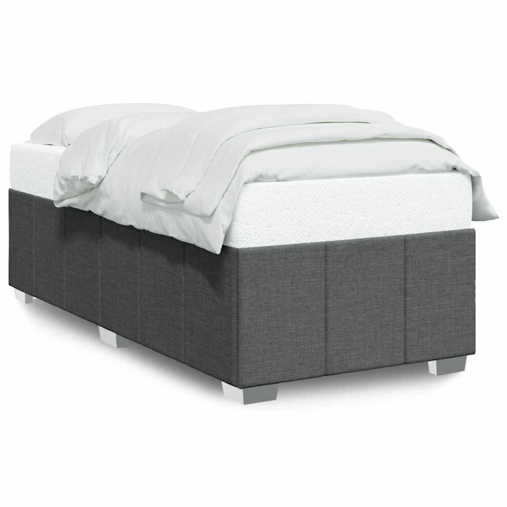 Vidaxl (Dark Grey, 3Ft Single) Bed Frame Bed Base Mattress Foundation Dark Grey Super King Fabric
