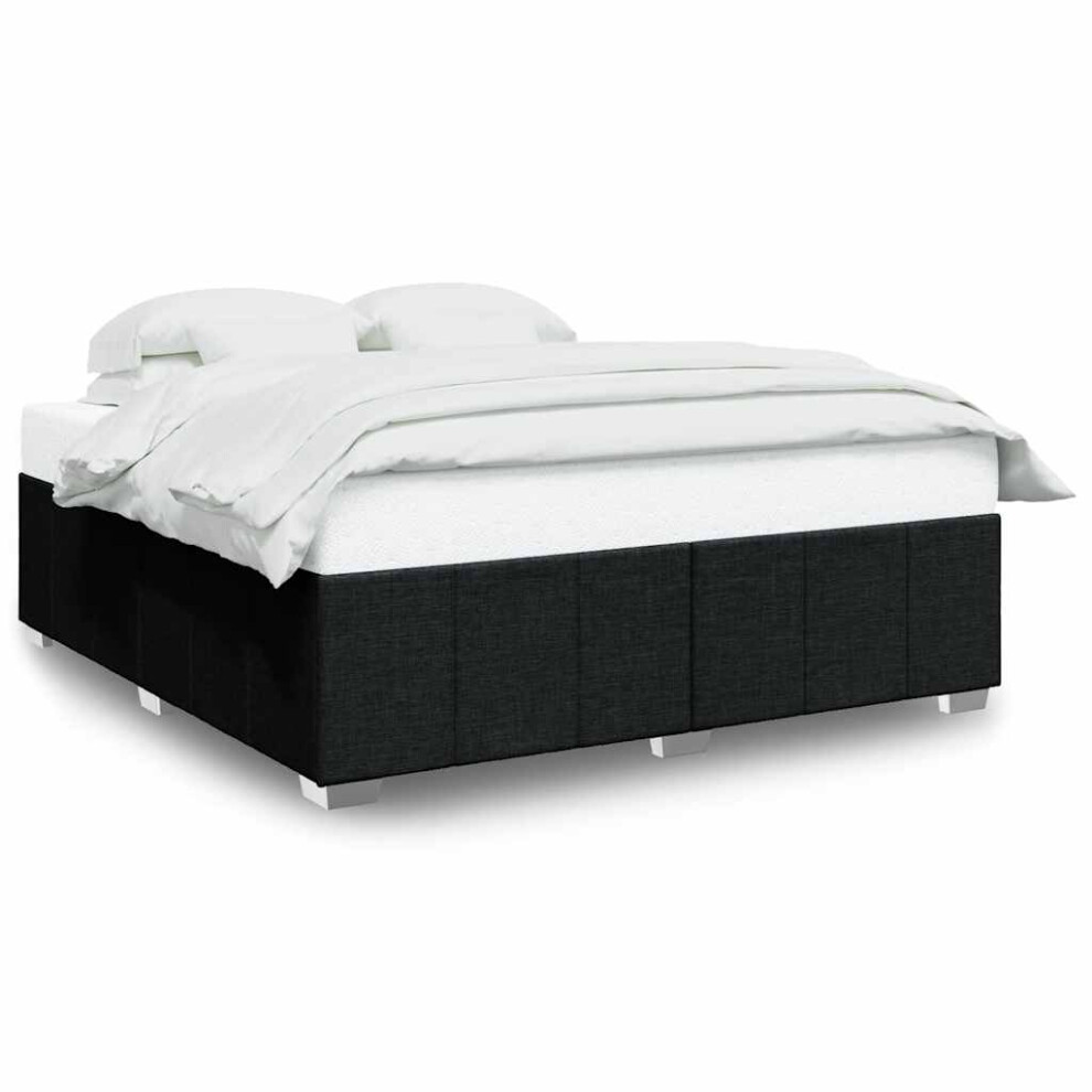 Vidaxl (Black, 6Ft Super King Size) Bed Frame Bed Base Mattress Foundation Dark Grey Super King Fabric