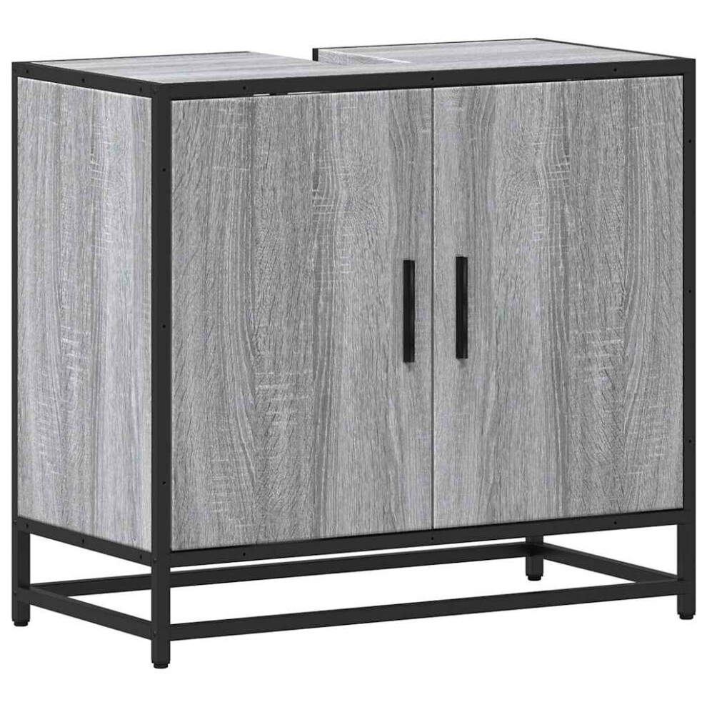 Vidaxl (Grey Sonoma) Bathroom Sink Cabinet Smoked Oak 65X33x60 Cm Engineered Wood