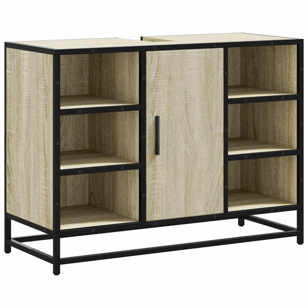 New Vidaxl (Sonoma Oak) Bathroom Sink Cabinet Smoked Oak 80X33x60 Cm Engineered Wood 849290
