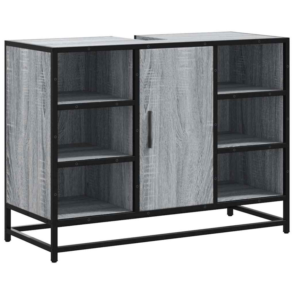 Vidaxl (Grey Sonoma) Bathroom Sink Cabinet Smoked Oak 80X33x60 Cm Engineered Wood