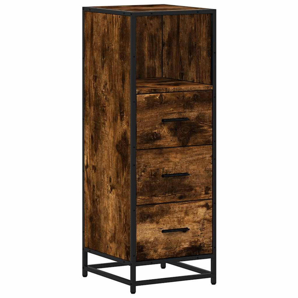 (smoked oak) vidaXL Bathroom Cabinet Smoked Oak 35x37.5x100 cm Engineered Wood