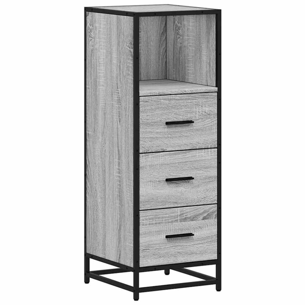 (grey sonoma) vidaXL Bathroom Cabinet Smoked Oak 35x37.5x100 Cm Engineered Wood