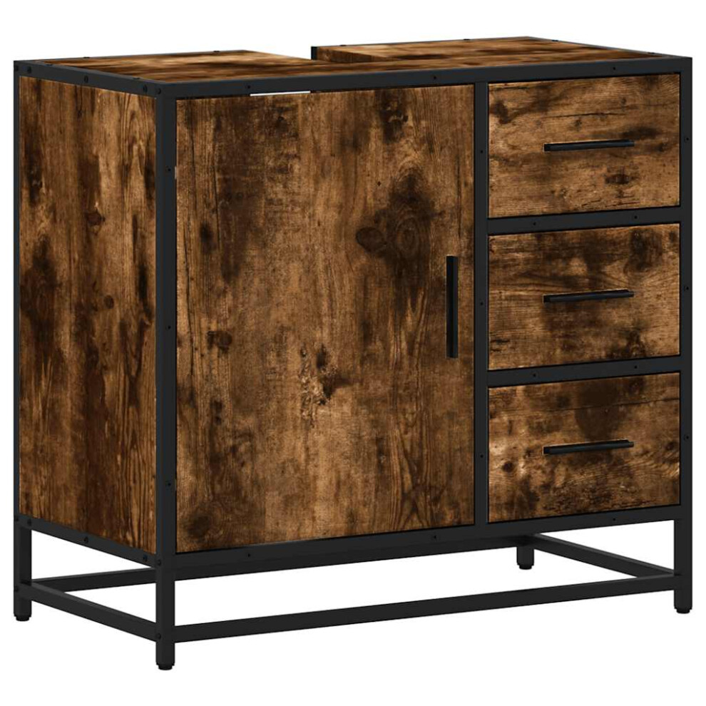 Vidaxl (Smoked Oak) Bathroom Sink Cabinet Sonoma Oak 65X33x60 Cm Engineered Wood