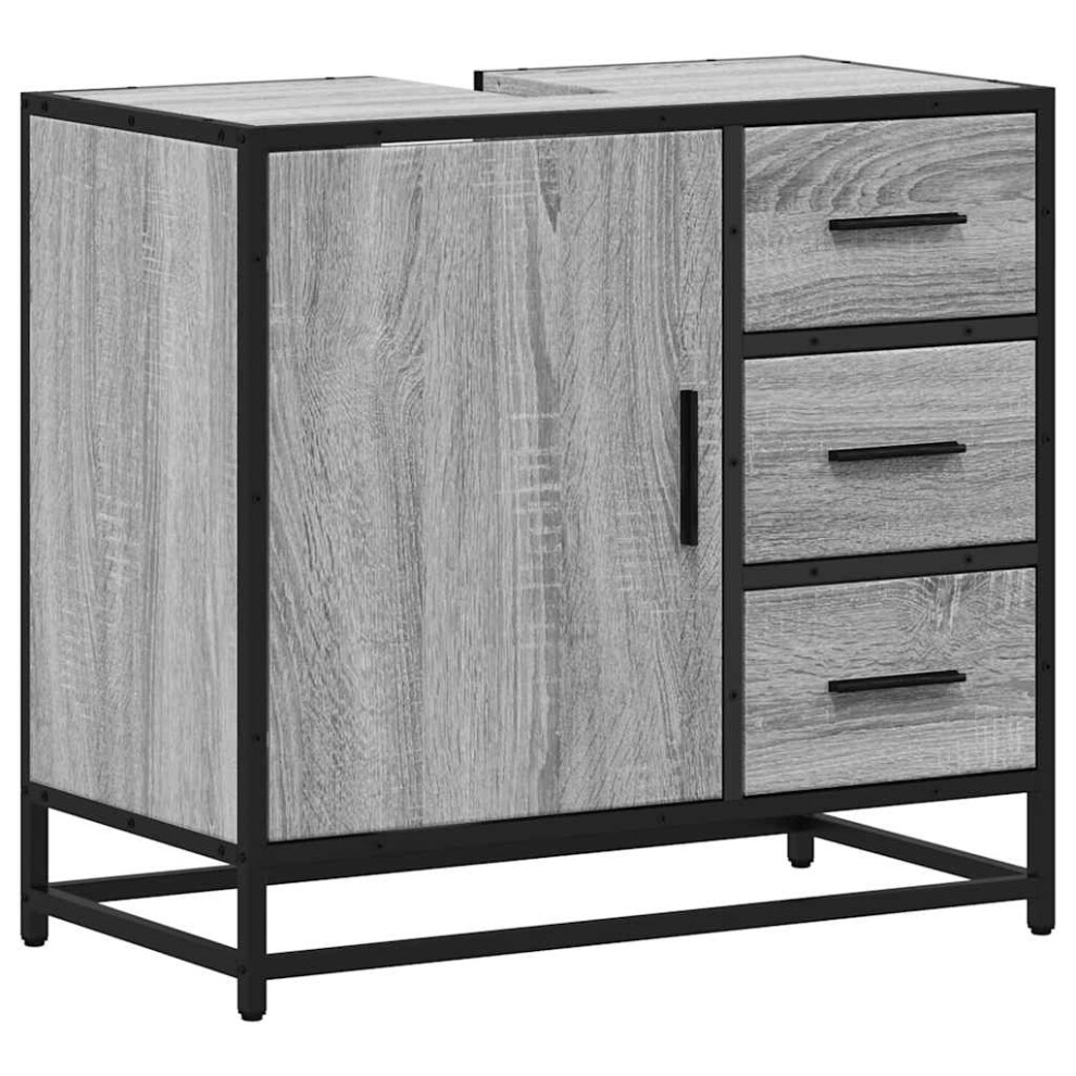 (grey sonoma) vidaXL Bathroom Sink Cabinet Sonoma Oak 65x33x60 cm Engineered Wood